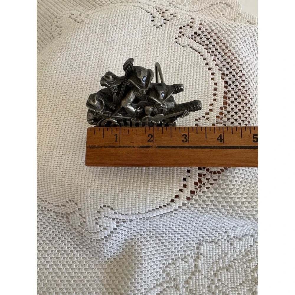 Vintage 1981 Bergamot Brass Works Country Western Band Belt Buckle Pewter USA